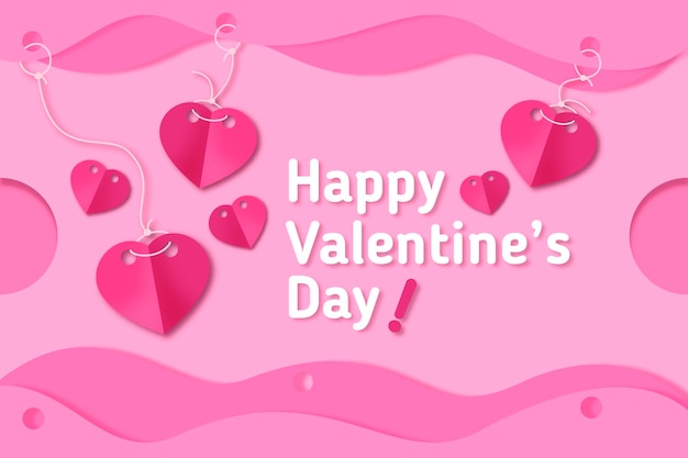 Free vector valentine's day background in paper style