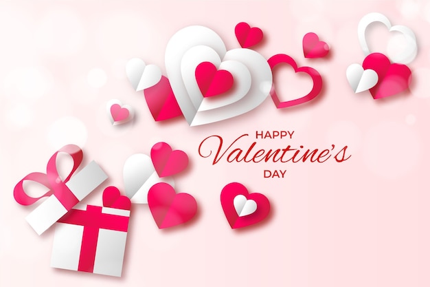 Valentine's day background in paper style