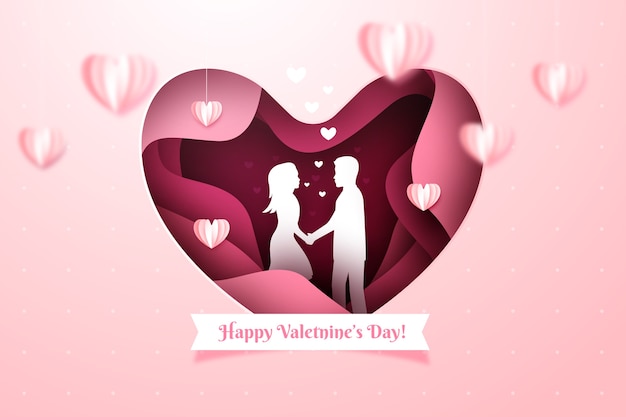 Valentine's day background in paper style