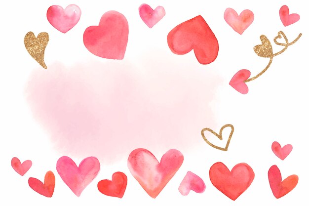 Valentine's Day background watercolor style vector