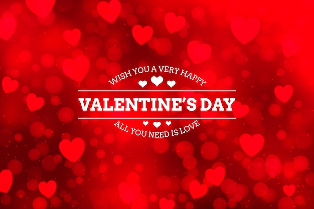 Free vector valentine's day background with blurry elements