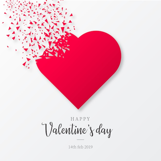 Free vector valentine's day background with broken shapes