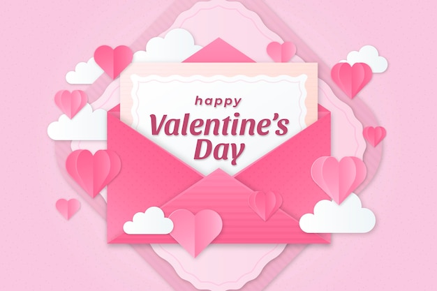 Valentine's day background with envelope