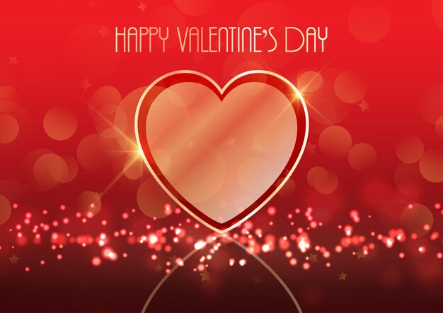 День Святого Валентина фон с золотым сердцем