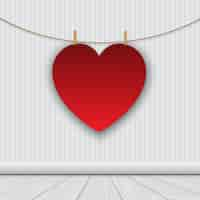 Free vector valentine's day background with hanging heart