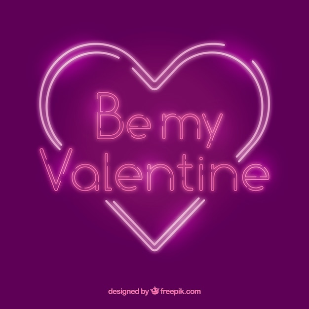 Valentine's day background with neon lights