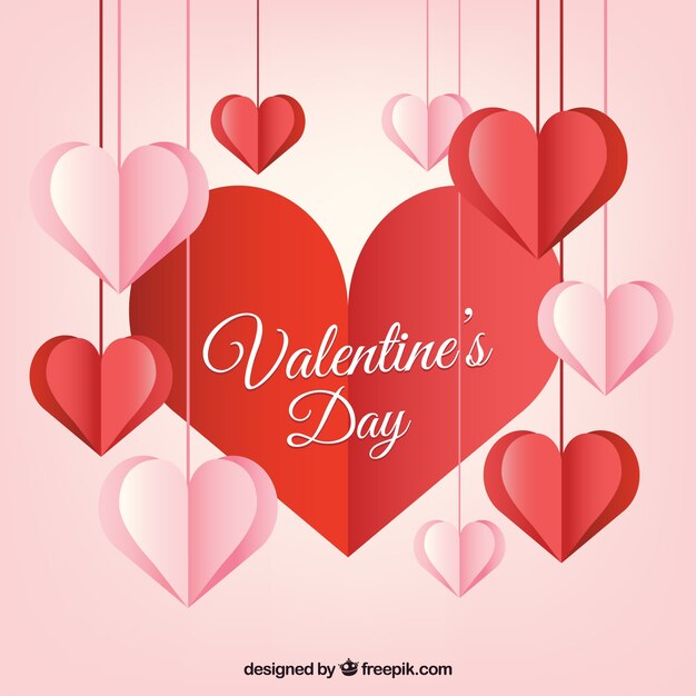 Valentine's day background with paper heart