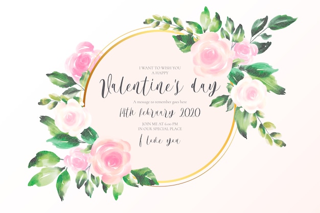 Valentine's day background with soft pink flowers