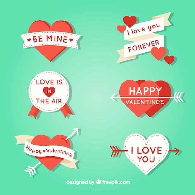 Free vector valentine's day badge collection