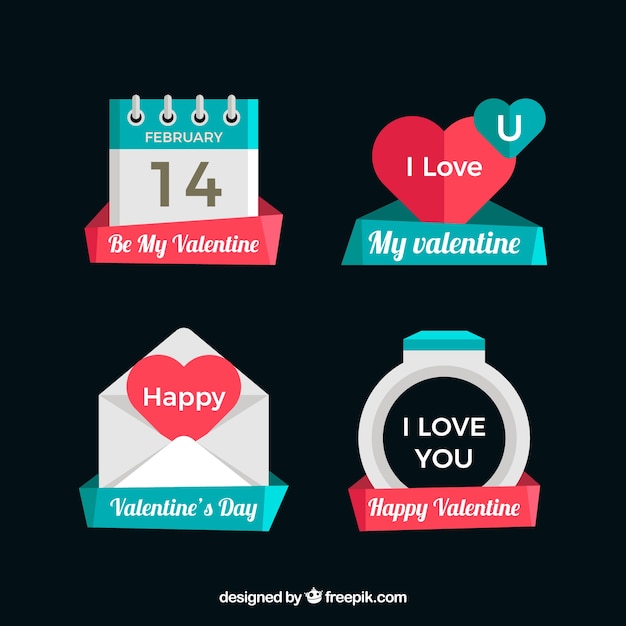Free vector valentine's day badge collection