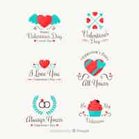 Free vector valentine's day badge collection