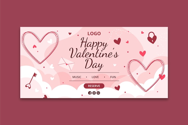 Vettore gratuito concetto di banner di san valentino