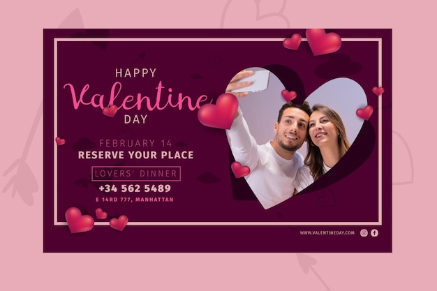 Free vector valentine's day banner concept