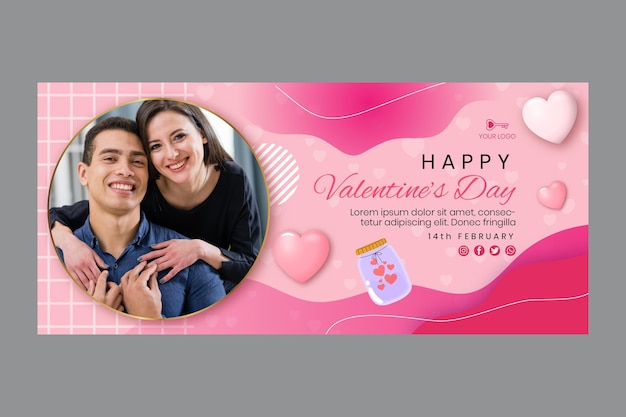 Modello di banner di san valentino