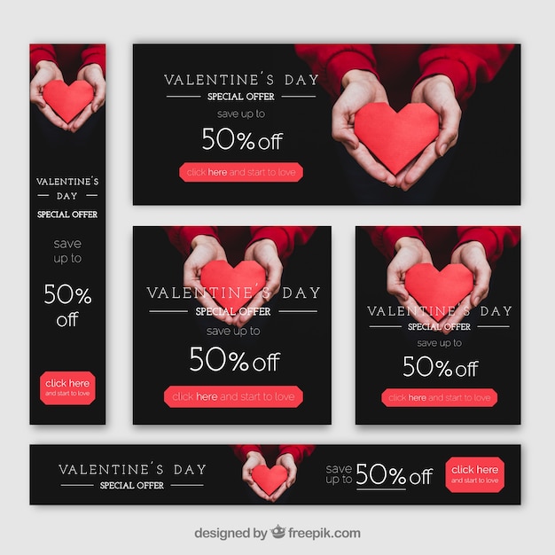 Free vector valentine's day banner web