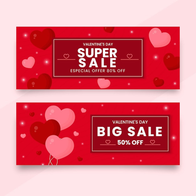 Free vector valentine's day banners collection