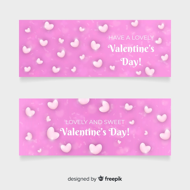 Free vector valentine's day banners