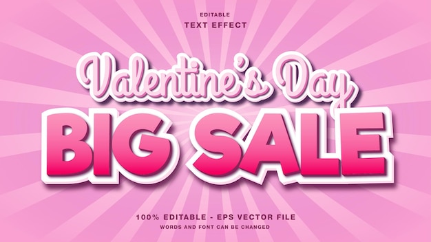 Valentine's day big sale editable text effect