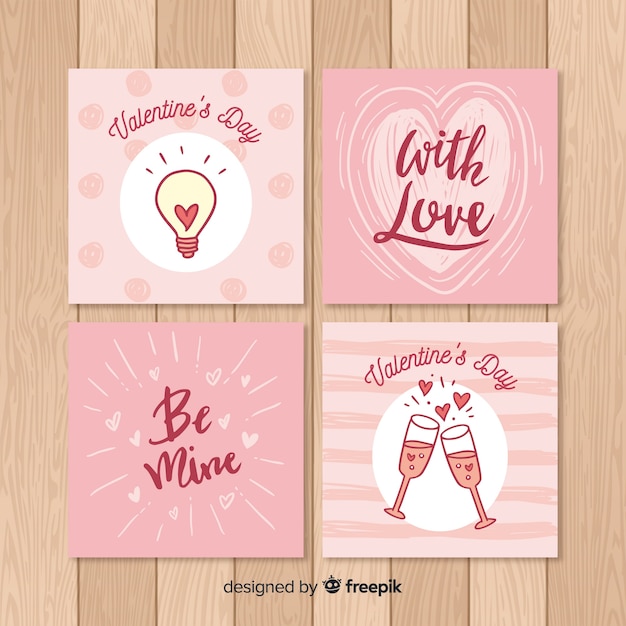 Free vector valentine's day card collection