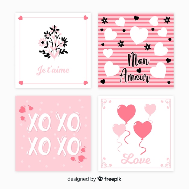 Set di carte di san valentino