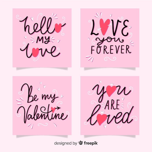 Free vector valentine's day cards set