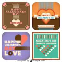 Free vector valentine's day collection of vintage style cards