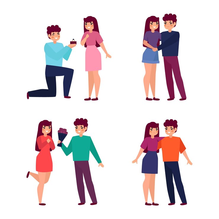 Free Vector valentine's day couple collection in flat design