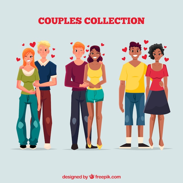 Free vector valentine's day couple collection