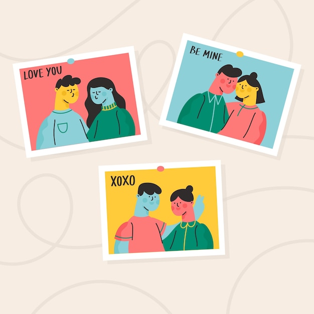 Free vector valentine's day couple's pictures collection