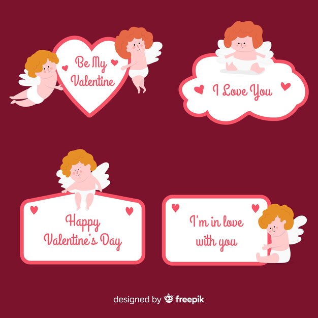 Valentine's day cupid sticker collection