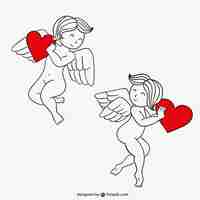 Free vector valentine's day cupids