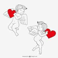 Free vector valentine's day cupids