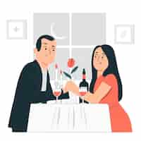 Free vector valentine's day dinner concept illustration