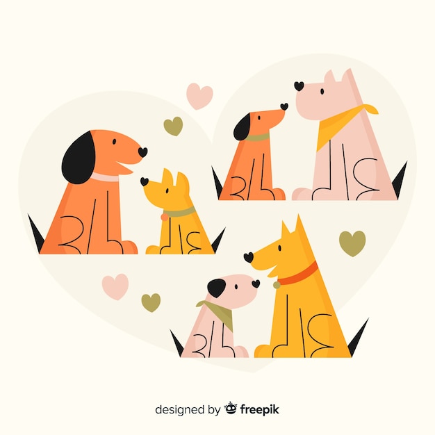 Free vector valentine's day dog couple collection