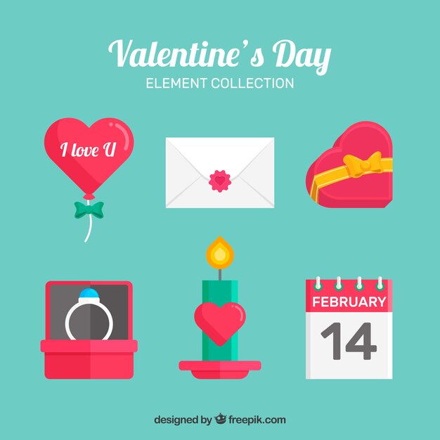 Free vector valentine's day element collection