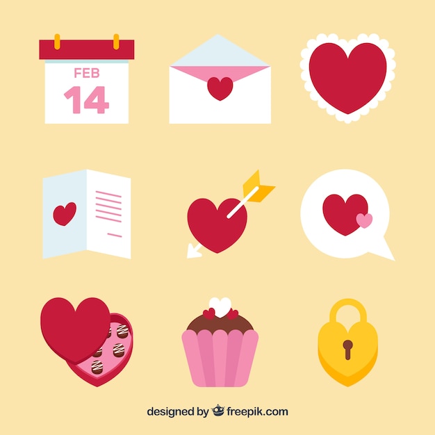 Free vector valentine's day element collection