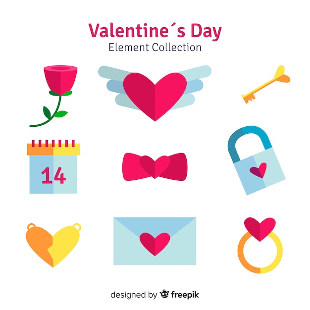 Free vector valentine's day element collection