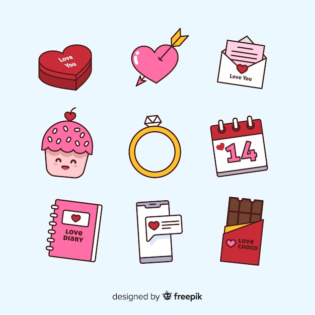 Free vector valentine's day element collection