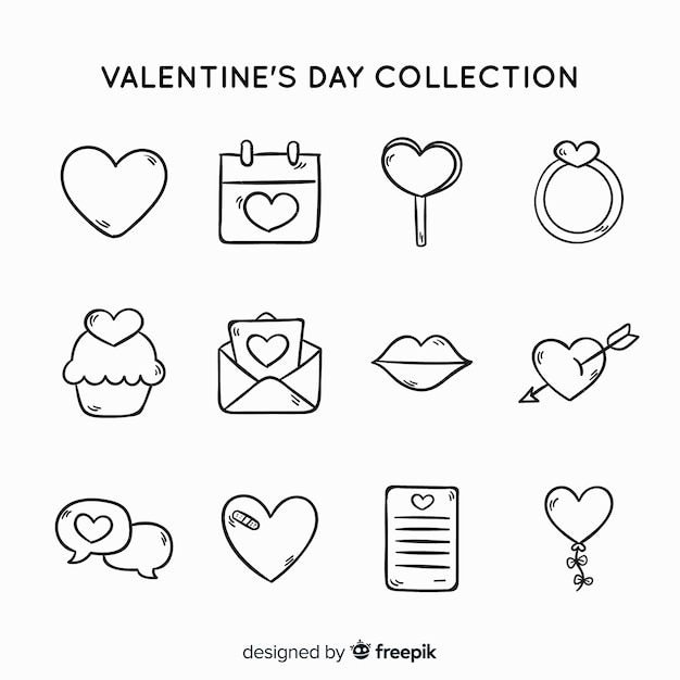 Free vector valentine's day element collection