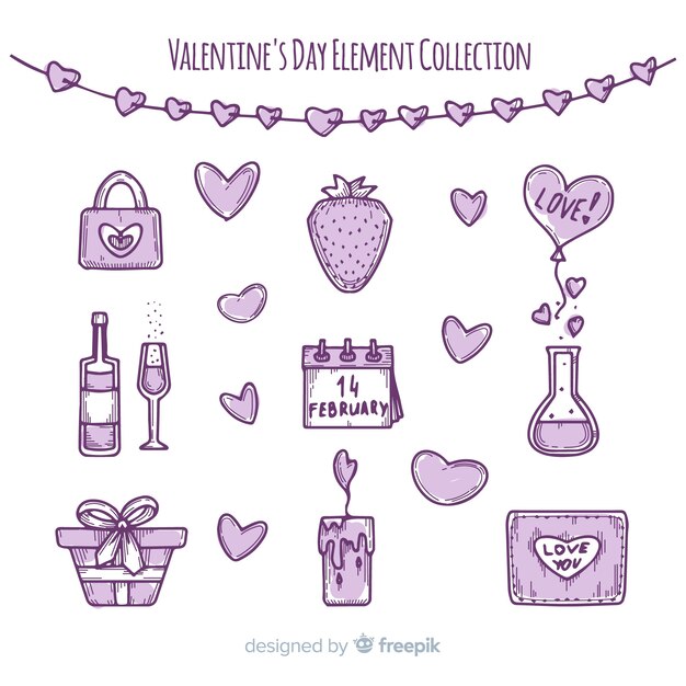 Valentine's day element collection