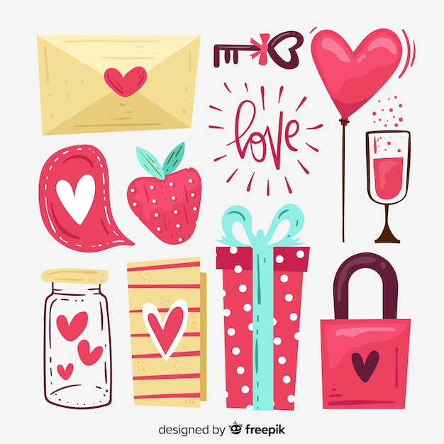 Free vector valentine's day element collection