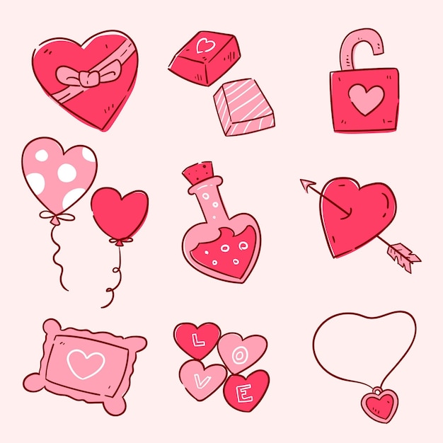 Free vector valentine's day element collection