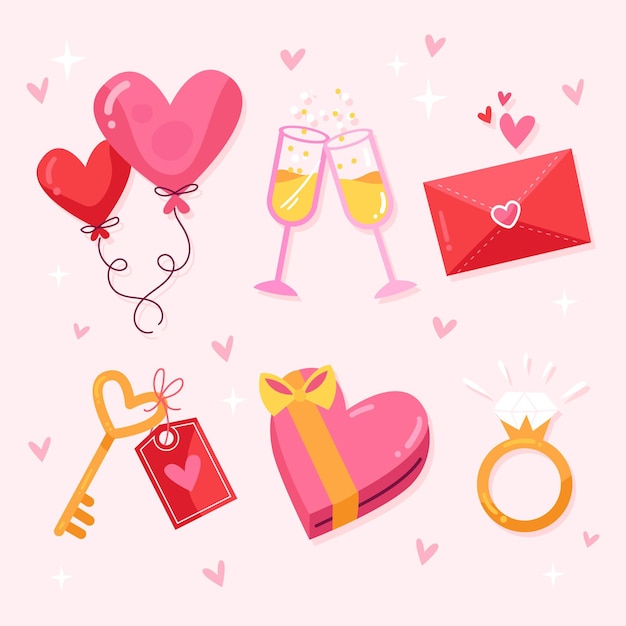 Free vector valentine's day element collection