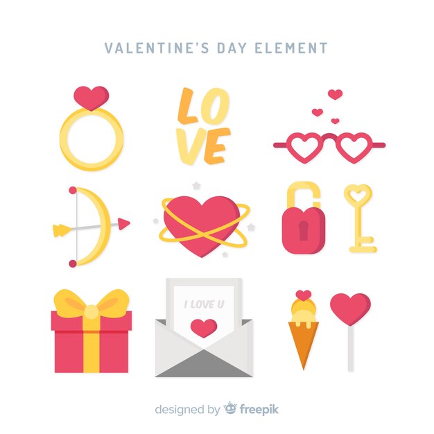 Valentine's day element set