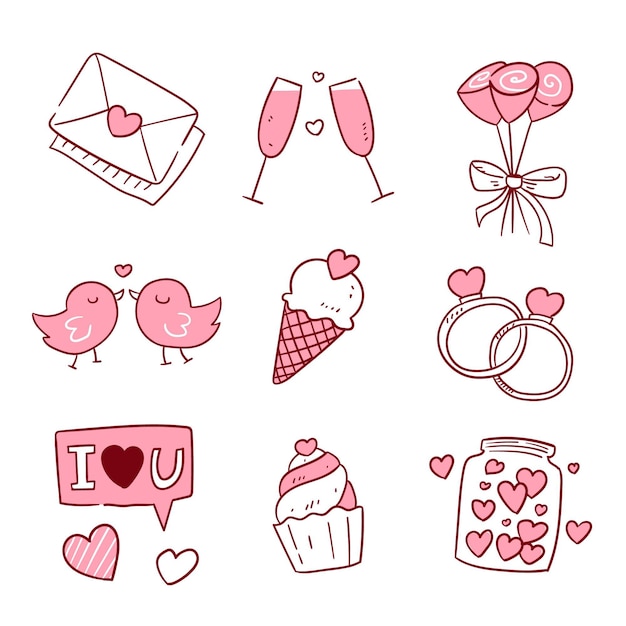 Free vector valentine's day element set