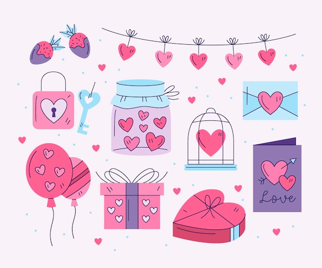 Free vector valentine's day element set