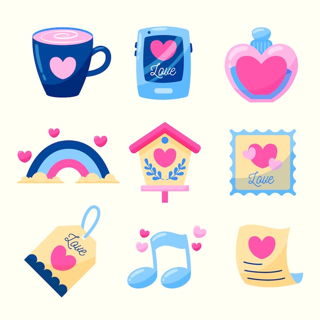 Free vector valentine's day element set