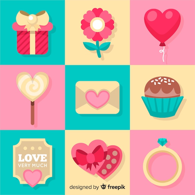 Free vector valentine's day elements background