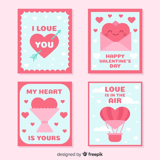 Free vector valentine's day elements card collection
