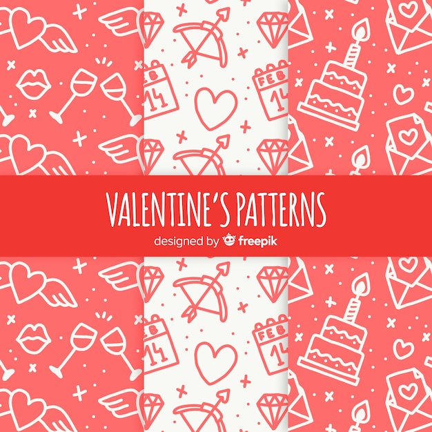 Free vector valentine's day elements pattern